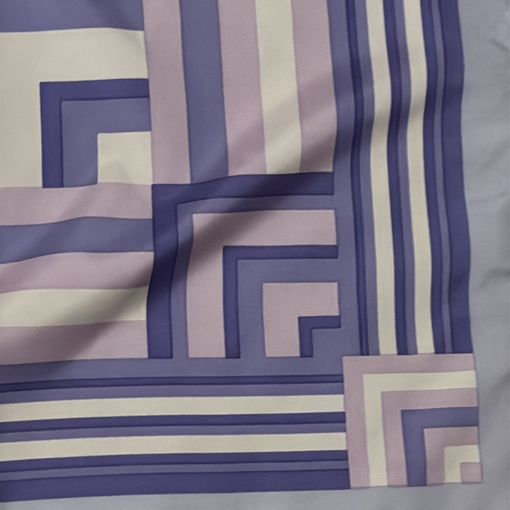 EUC Vintage MCM Geo Print Scarf-Square-Purple Shades-Polyester - Picture 12 of 14